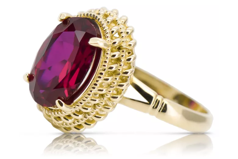 Aur galben 14K Rubin Inel Stil Vintage vrc068y